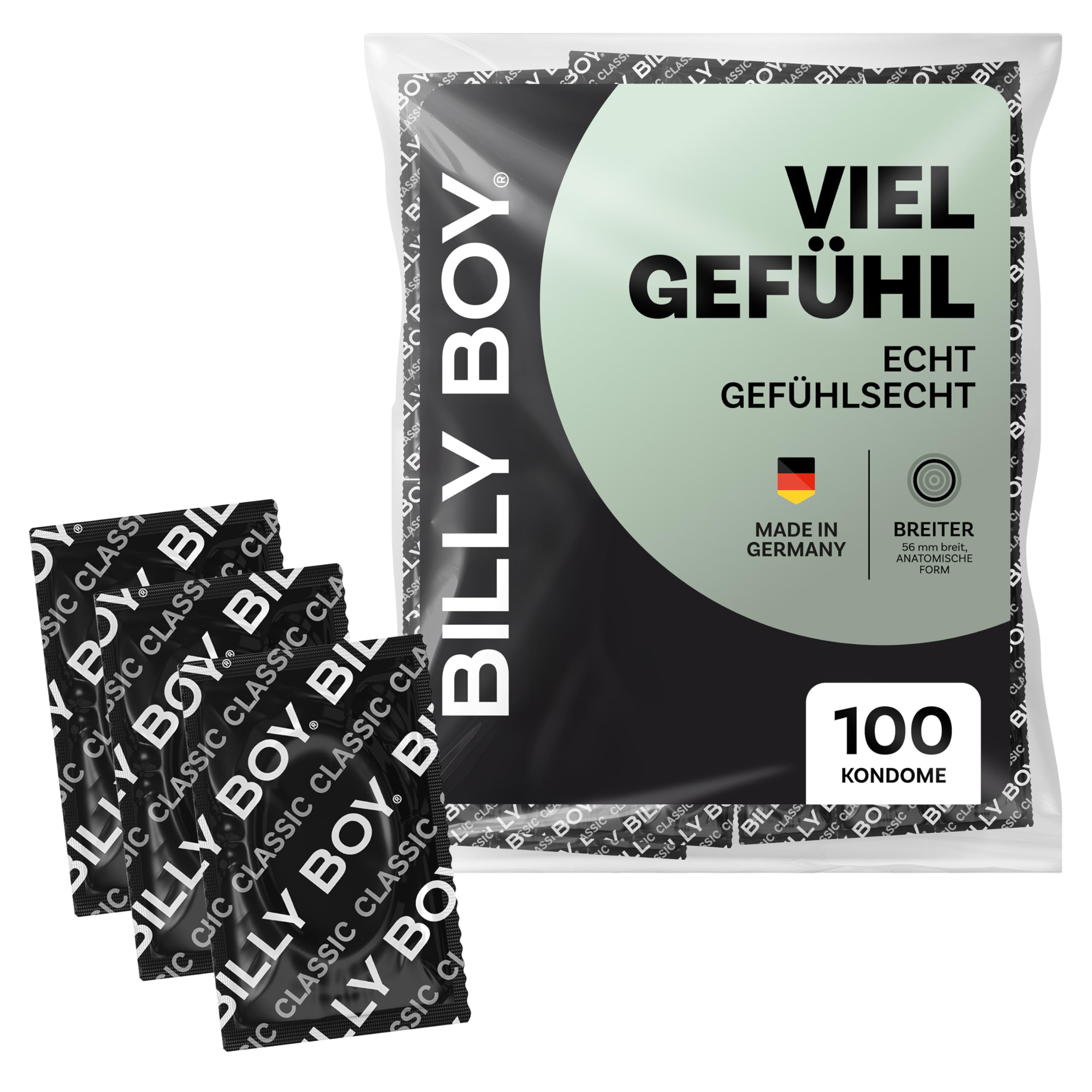BILLY BOY Kondome Viel Gefühl 100er | 56 mm | Gefühlsechte Kondome mit angenehmem Duft | (1x100 Stück) 1 stück (100er Pack) Angebot bei HelloDeals