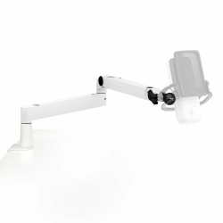 Elgato Wave Mic Arm LP White - Premium Low Profile Mikrofonarm für einen sauberen Arbeitsplatz, Tischklemme, vielseitig, voll einstellbar, ideal für Podcast, Streaming, Gaming, Home Office Hochwertiges Metall, flaches Profil, kabelgesteuert, verstellbar, Angebot bei HelloDeals