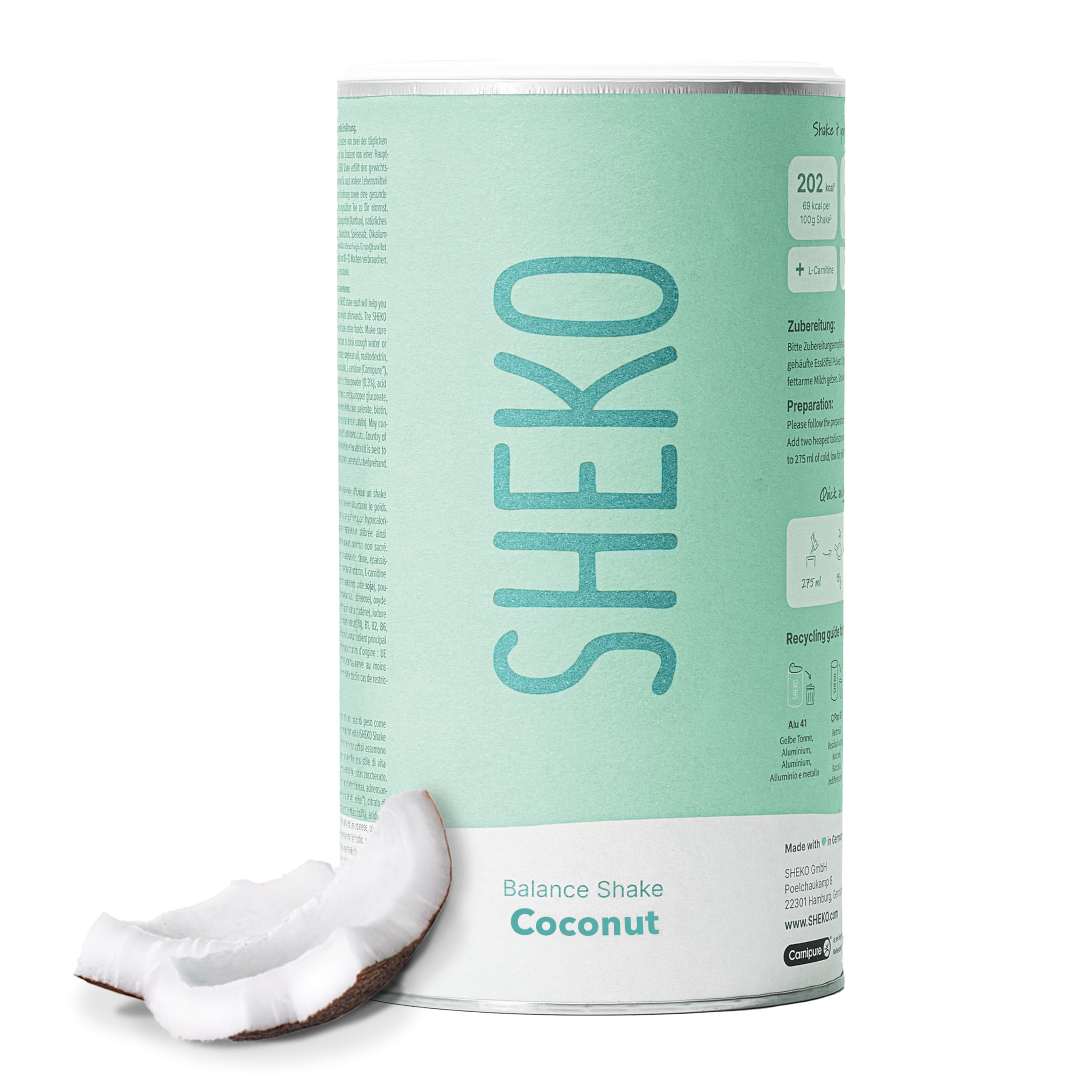 SHEKO Balance Shake Kokosnuss - 21 Cremige Mahlzeitenersatz Shakes zum Abnehmen - Proteinreich, Glutenfrei & Natürlicher Geschmack - Abnehmen Shake Kokosnuss 378 g (1er Pack) Angebot bei HelloDeals