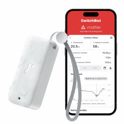 SwitchBot IP65 Hygrometer Thermometer Innen Außen, Bluetooth Thermometer con Taupunkt/VPD/Absolute Feuchtigkeitssensor, Außenthermometer, Datenspeicherung für Gewächshaus Weinkeller Bluetooth Meter*1 Angebot bei HelloDeals