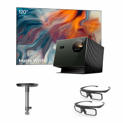 Heimkino-Paket – Enthält Valerion Pro2 4k-Projektor + 120 Zoll mattweiße Leinwand + Wandhalterung + 3D-Brille 120 Zoll Leinwand Deckenhalterung Angebot bei HelloDeals