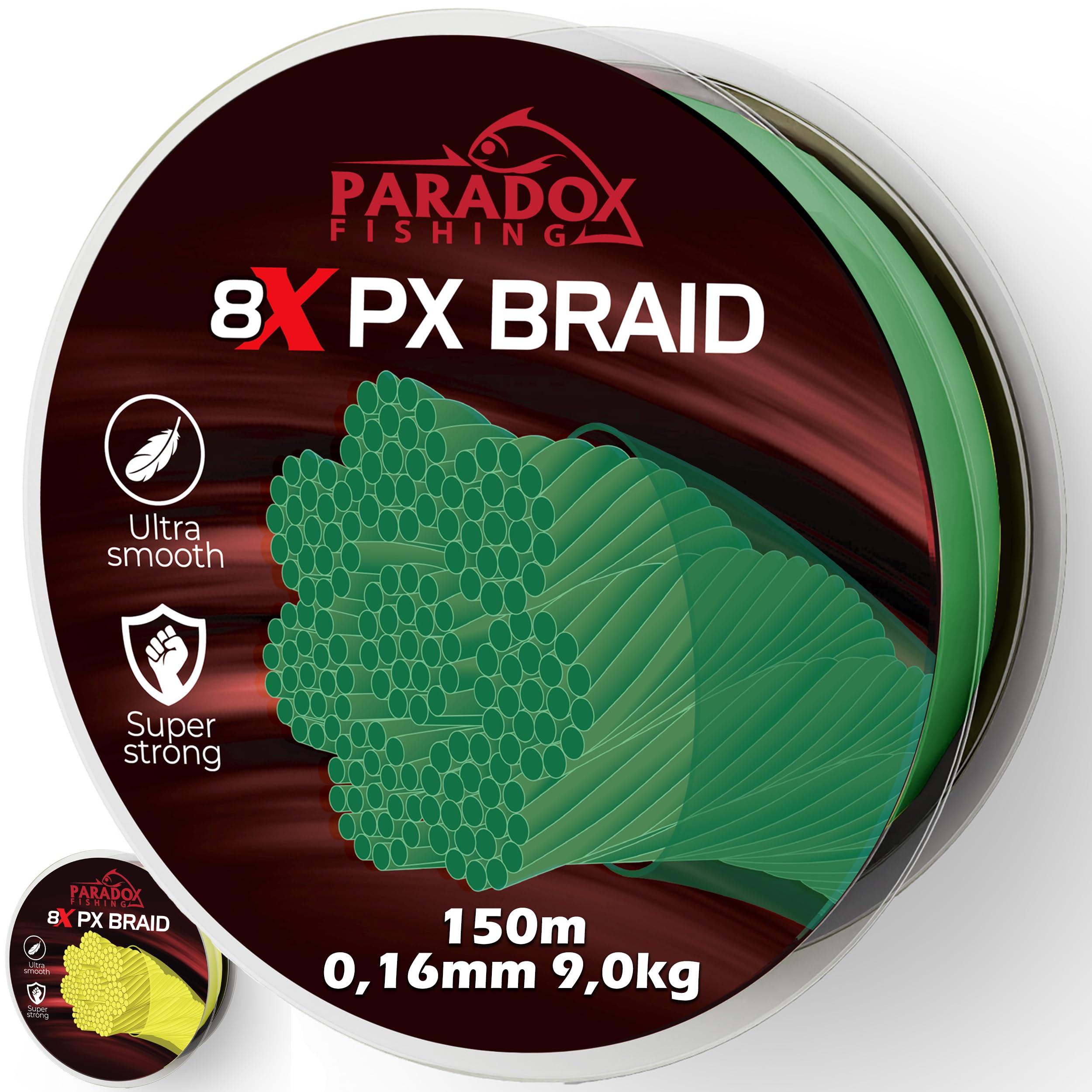 8X PX geflochtene Angelschnur I 0,07mm-0,28mm 150m/500m – Angelschnur geflochten- eng geflochten – perfekt zum Spinnfischen Tarngrün 150M - 0,16mm - 9,0kg Angebot bei HelloDeals