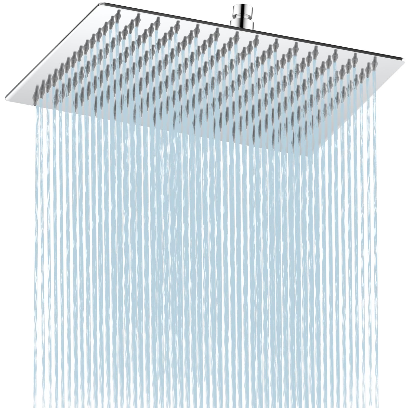 HAUSPROFI Antikalk-Duschkopf, Regenduschkopf, wassersparend, mit Düse aus Edelstahl, 30 cm, poliertes Chrom-Finish (Spiegel), quadratisch 12Zoll-Poliert Stahlfarben Angebot bei HelloDeals