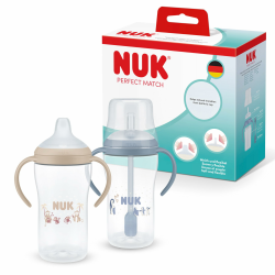 NUK Perfect Match Trinklernflasche mit Strohhalm | 6+ Monate | 260 ml | Auslaufsicherer Baby-Strohhalmbecher | Rutschfeste Griffe | Blau | 2 Stück Blau 260 ml Angebot bei HelloDeals