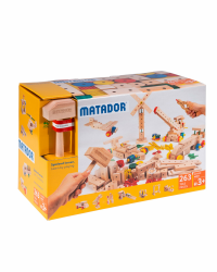 Matador Kinder Baukasten ab 3 Jahren 263-tlg. - Spannendes Holz Konstruktionsspielzeug zur Schulung von Kreativität und Feinmotorik, Bauspielzeug mit Stäbchen, Klötzen, Hammer & Zange Angebot bei HelloDeals