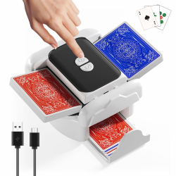 Kartenmischmaschine Elektrische Mischmaschine für 1–2 Decks Auto & Manueller Wiederaufladbar 2000mAh Geräuscharm für Poker UNO Blackjack Skip-BO Phase 10 Texas Hold'em Ostern Geschenke Angebot bei HelloDeals