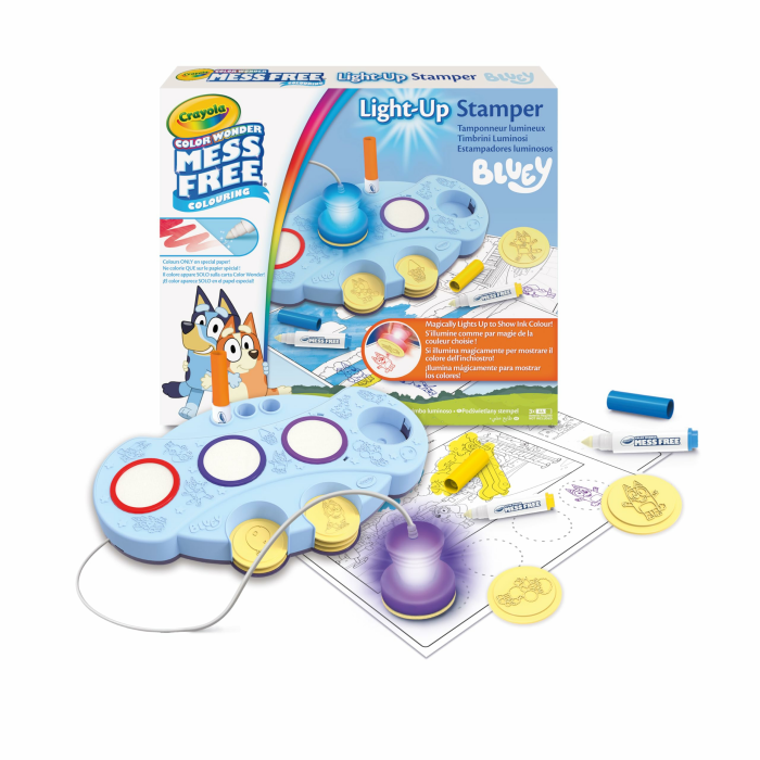 CRAYOLA - Color Wonder, Nicht fleckende Bluey-Leuchtschablonen, kreative Beschäftigung und Geschenk für Kinder ab 3 Jahren, 75-0274 Bluey Leuchtstempel Angebot bei HelloDeals