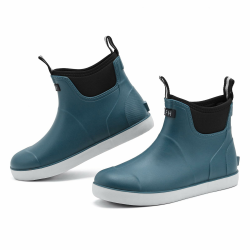 Gummistiefel Herren Halbhoch, Grundlegend Wasserdicht Atmungsaktiv Stiefeletten, Anti-Rutsch Mode PVC Schwarz Chelsea-Stiefel, Gummistiefel Herren 44 EU Blau Angebot bei HelloDeals