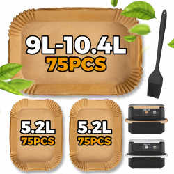 225 Stück Backpapier für Heißluftfritteuse Ninja Foodi Flexdrawer AF500EU 10,4L, Hot Air Fryer Accessories für Cosori Dual Blaze Twinfry 10L, Ninja Heißluftfritteuse AF500EU Zubehör 10,4L Braun 225 Stück Angebot bei HelloDeals