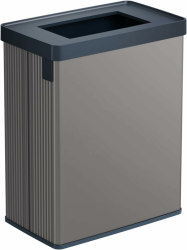 Curver Verto Recycle 54L Mülleimer für Küche, zwei Fächer, einfache Sortierung, offen, schlankes Design, grau, 26,5 x 43,5 x 54,7 cm Ohne Beine Grau Angebot bei HelloDeals