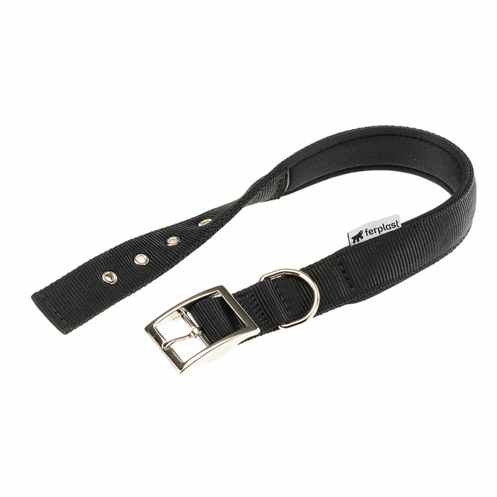 Ferplast Hundehalsband, Großes Hundehalsband aus gepolstertem Nylon, verstellbare Metallschnalle, Halsumfang 56-64 cm, Schwarz Schwarz Halsumfang des Hundes min./max: 56-64 cm. Angebot bei HelloDeals