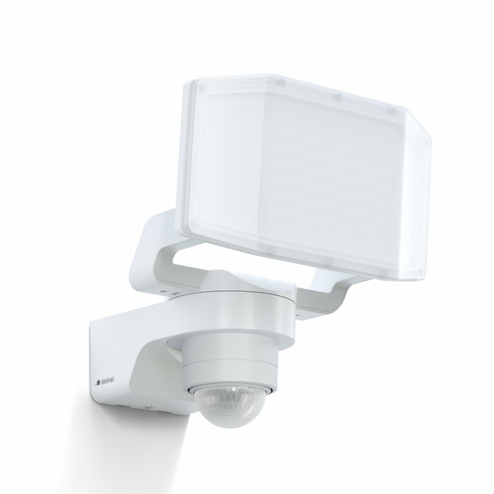 Steinel LED Strahler XLED PRO Expanse S Weiß, 240°/12 m Bewegungsmelder, Panorama Flutlicht, LED Panel voll schwenkbar, 14.3 W, 3000K, IP54 Weiß Mit Sensor Angebot bei HelloDeals