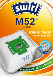Swirl M 52 EcoPor Staubsaugerbeutel (10 Beutel), reißfeste Staubbeutel für einige Miele Staubsauger, Vorteilspack, im umweltfreundlichen Umkarton, 99,9% Filterung von Hausstaub & allergenem Feinstaub Angebot bei HelloDeals
