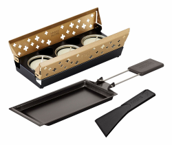 KUHN RIKON Candle Light Mini Schweizerkreuz Raclette Set, gold, Antihaft-Grill-Pfännchen, mit Teelicht Gold Motiv Schweizerkreuz Angebot bei HelloDeals
