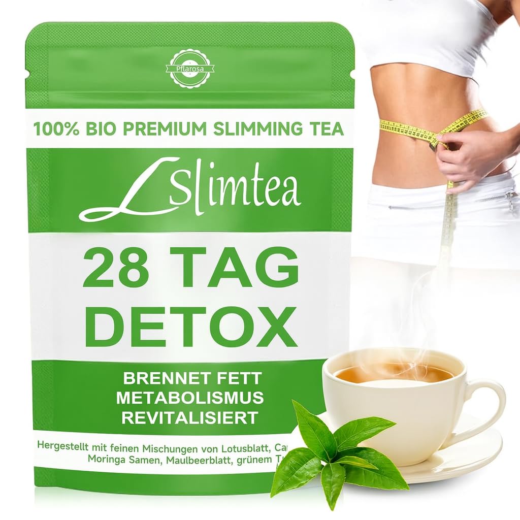 Detox Tee zum Abnehmen & Bauchfett Verbrennen – 28 Tage Stoffwechsel-Kur mit Lotusblatt, Moringa & Grüntee – Natürlicher Fettverbrenner, Vegan & Allergenfrei, Gegen Blähbauch Angebot bei HelloDeals