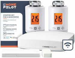 HOMEPILOT Heizung Smart-Home Starter-Set - 2X Heizkörper-Thermostat, 1x Fensterkontakt + Gateway Premium, Zentrale inkl. App & Sprachsteuerung (Google & Alexa kompatibel) Angebot bei HelloDeals