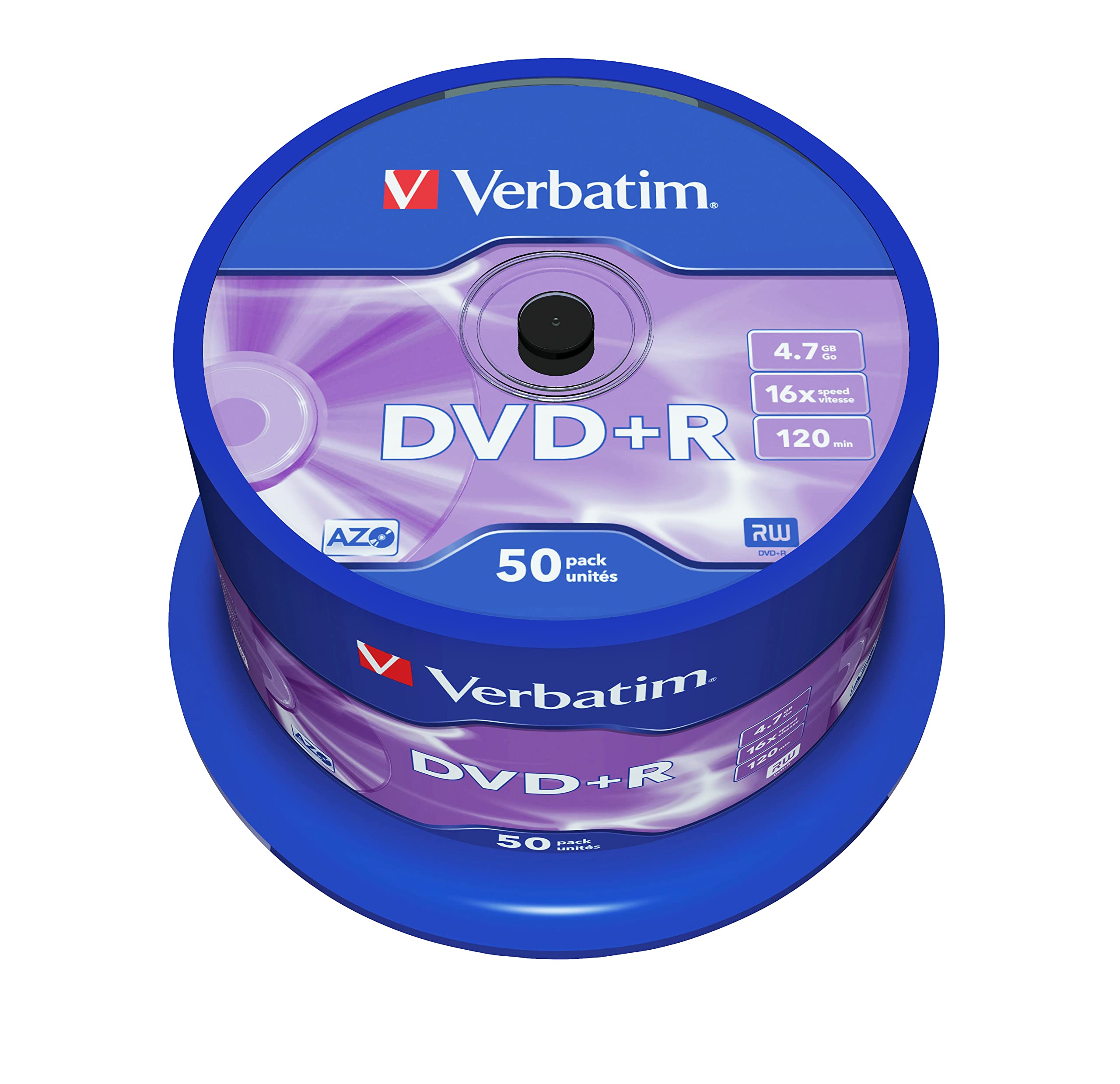 50 Verbatim DVD+R 4.7GB 16x Printable Spindel matt Spindle 50 Stück Angebot bei HelloDeals