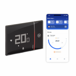 Bticino, Vernetztes Thermostat, WLAN-Schnittstelle, Booster-Funktion, programmierbare Temperatursteuerung, Integration v. Heizkörperventilen, XG8002, schwarz Schwarz Unterputz Angebot bei HelloDeals