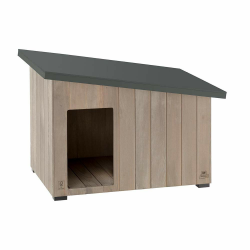 Ferplast Hundehütte kleine Hunde ARGO 80 aus FSC-Holz, Hundehaus Outdoor Wetterfest, Isolierende Kunststofffüße, 96 x 63 x h 67 cm. Angebot bei HelloDeals