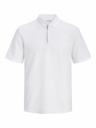 JACK & JONES Mens Zip Polo Short Sleeve S Weiß Angebot bei HelloDeals