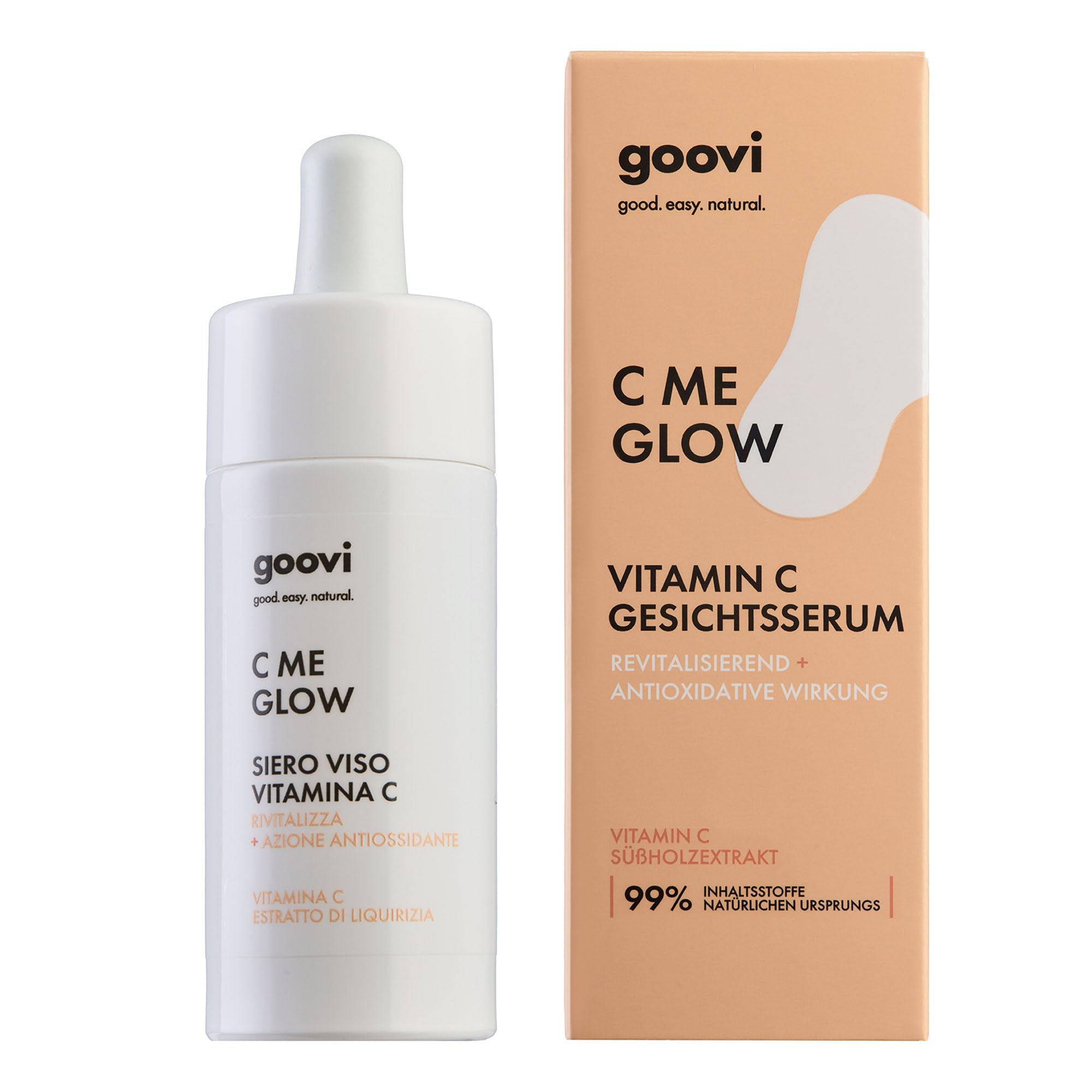 GOOVI C Me Glow Vitamin C Face Serum - Gesichtsserum für einen strahlenden Teint - antioxidativ & feuchtigkeitsspendend - 30ml Angebot bei HelloDeals