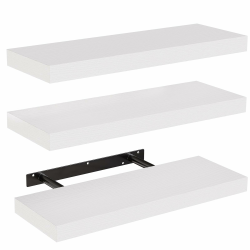 STOREMIC Wandregal, Regale Weiß Wand 40cm, 3er-Set Schweberegal Weiss, Moderne dekorative Regalbrettmit sauber Verarbeitet für Schlafzimmer, Küche, Büro, Wohnzimmer usw Weiß 40 x 14 x 3cm Angebot bei HelloDeals