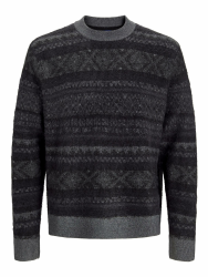 JACK & JONES Male Strickpullover All Over Print Strickpullover XS Iron Gate Angebot bei HelloDeals