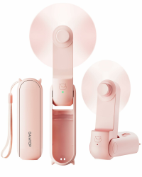 Gaiatop Tragbarer Ventilator Hand Ventilatoren, 3-in-1 Mini Ventilator mit Powerbank [Max. 17H Kühlzeit], USB-wiederaufladbar für Reisen, Konzerte, Make-up, Sommer Geschenke für Frauen Mädchen Rosa Angebot bei HelloDeals