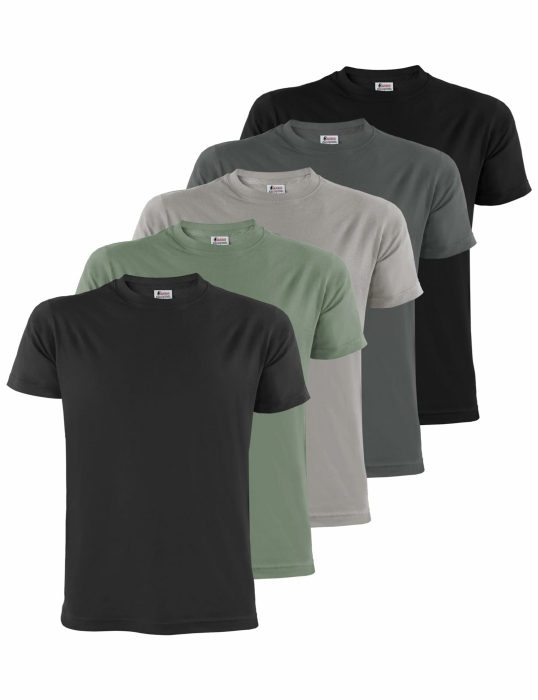 ALPIDEX Herren T-Shirts 5er Set Rundhals 100% Baumwolle Einfarbig Shirts Basic Shirt Kurzarm S M L XL XXL 3XL 4XL 5XL XL Storm Angebot bei HelloDeals