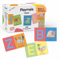 Playmais Classic ABC | 800 Playmais Teile | Bastelset | natürliches Spielzeug | inkl. Schwämmchen, Bastelmesser, 26 Motiv-Vorlagen | vegan, verantwortungsvoll & sicher | ab 4 Jahren Angebot bei HelloDeals