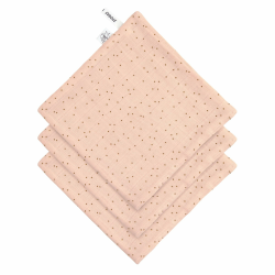 LÄSSIG Baby Musselin Waschlappen 3er Set/Muslin/Terry Washcloth Set 3 pcs Dots Peach Rose Angebot bei HelloDeals