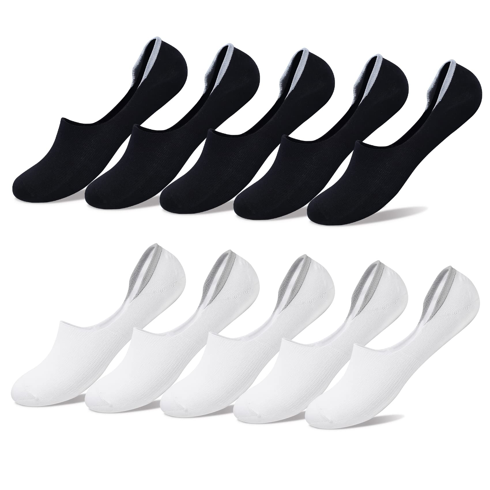 YouShow Sneaker Socken Damen Herren 10 Paar Füßlinge Unsichtbare Unisex 39-42 5*Schwarz + 5*Weiß Angebot bei HelloDeals