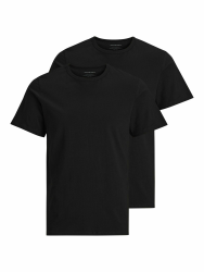 JACK & JONES Mens Twin Pack Crew Neck T-Shirts, Classic Fit Soft Cotton Tees, Lightweight Casual Top for Daily Use, UK Size S-XXL M Schwarz Angebot bei HelloDeals