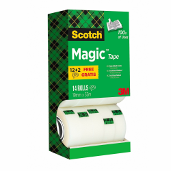 Scotch Magic Klebeband – Vorteilspack 14 Rollen 19mm x 33m, Allzweck-Klebeband für die Reparatur, Etikettierung und zum Verschließen von Dokumenten Angebot bei HelloDeals
