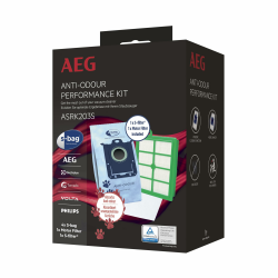 AEG ASRK203S S-Bag Performance Kit, 4X S-Bag Staubbeutel Anti-Odour,1x S-Filter Hygienefilter Waschbar, 1x Motor Filter, für Haustierbesitzer, Anti-Geruch, Hygieneverschluss, Beutelsauger Anti-Geruchs Kit Angebot bei HelloDeals