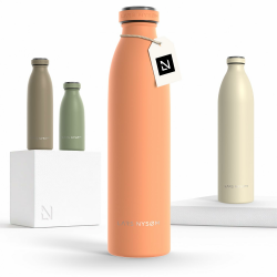 LARS NYSØM Edelstahl Trinkflasche 350ml, 500ml, 750ml, 1L, 1 5 liter | Thermosflasche Kohlensäure geeignet | Auslaufsichere Wasserflasche für Sport, Outdoor, Schule (Pumpkin Orange, 750ml) Pumpkin Orange 750 ml Angebot bei HelloDeals
