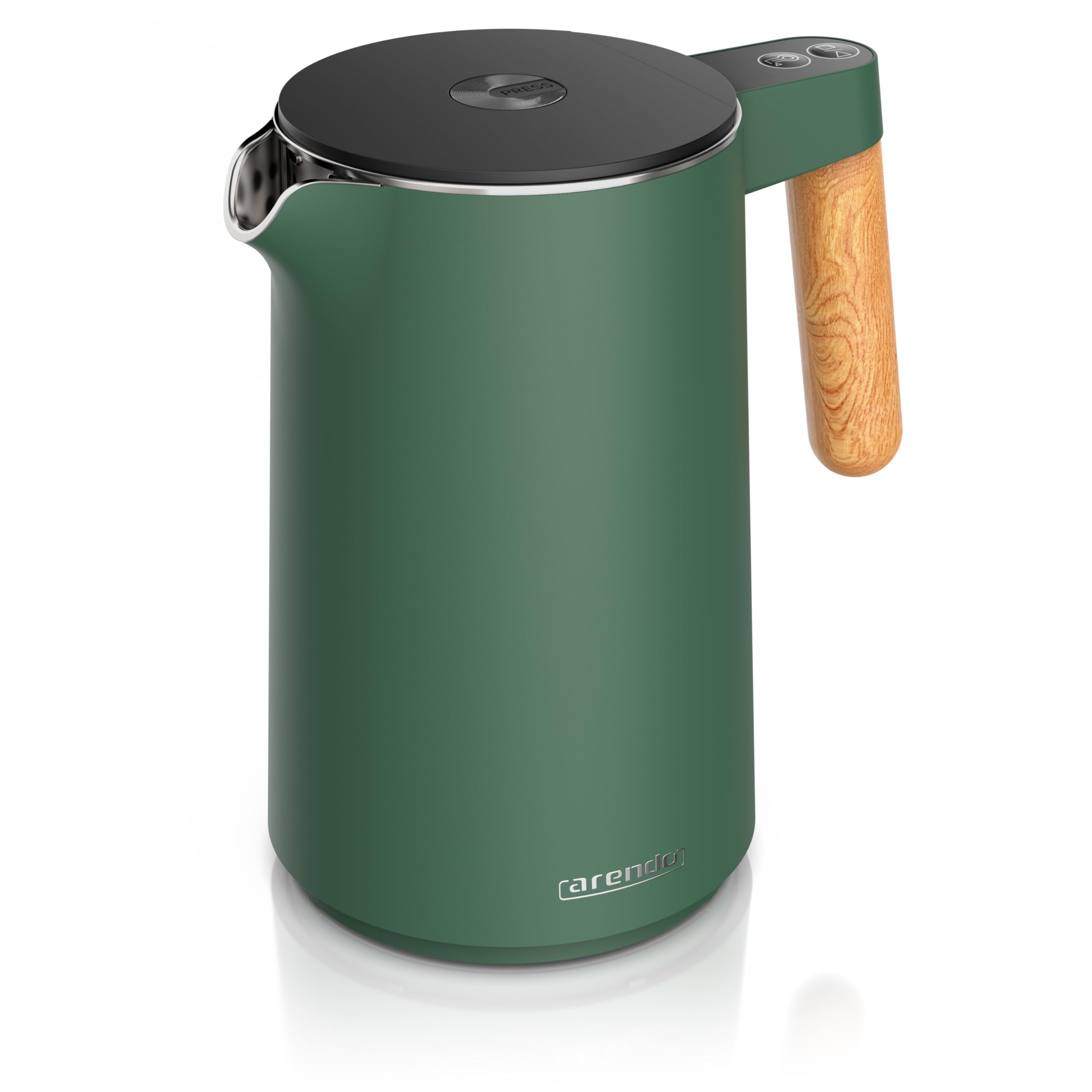 Arendo - Wasserkocher Edelstahl mit Temperatureinstellung - 45°C-100°C - 1.5 Liter - Doppelwand - BPA frei - Warmhaltefunktion - Teekocher mit Temperaturanzeige - Griff Cool Touch - grün B: Wasserkocher Angebot bei HelloDeals