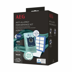 AEG ASRK206S S-Bag Performance Kit, 4X S-Bag Staubbeutel Anti-Allergy, 1x S-Filter Hygienefilter Waschbar, 1x Motor Filter, Reduziert Pollen & Allergene, Für Allergiker, Beutelsauger Anti Allergy Kit Angebot bei HelloDeals