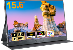 Portable Monitor, 15,6 Zoll Tragbarer Mobiler IPS Bildschirm, FHD 1920x1080 HDR USB C mit Type-C HDMI Anschluß, für Laptop/MacBook/PC/Xboxs/PS, mit Schutzhülle 15.6 inches Schwarz Angebot bei HelloDeals