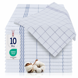 BARBONS Geschirrtücher 10er Set - Baumwolle 50x70 cm - Oeko-TEX Zertifiziert - Trockentücher Küchenhandtücher Küchentücher Geschirrhandtücher Blau 10 er Blau Angebot bei HelloDeals