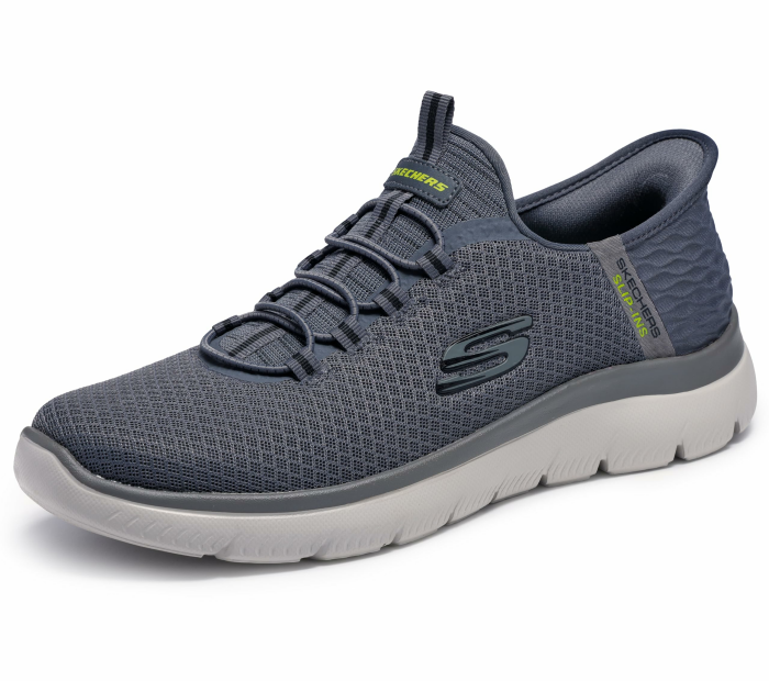 Skechers Herren Summits High Range Turnschuhe 43 EU Charcoal Mesh Trim Angebot bei HelloDeals