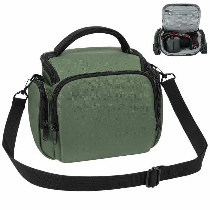 Ainiv Kameratasche, Spiegelreflex DSLR SLR Fototasche, Kamera Tasche zum Umhängen Kompatibel für Canon Nikon Sony SLR/DSLR Kamera Objektive und Zubehör Wasserdicht Grün Angebot bei HelloDeals