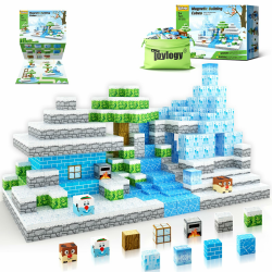 Toylogy Magnetische Bausteine-Bauen Mine Magnete Welt Ice Edition Set, Magnet World Kinderspielzeug für 3 4 5 6 Jahre Geschenk Mädchen, Magnetspiel Prinzessin Castle STEM Spielzeug für 3+ Kinder 54PCS Welt Ice Angebot bei HelloDeals