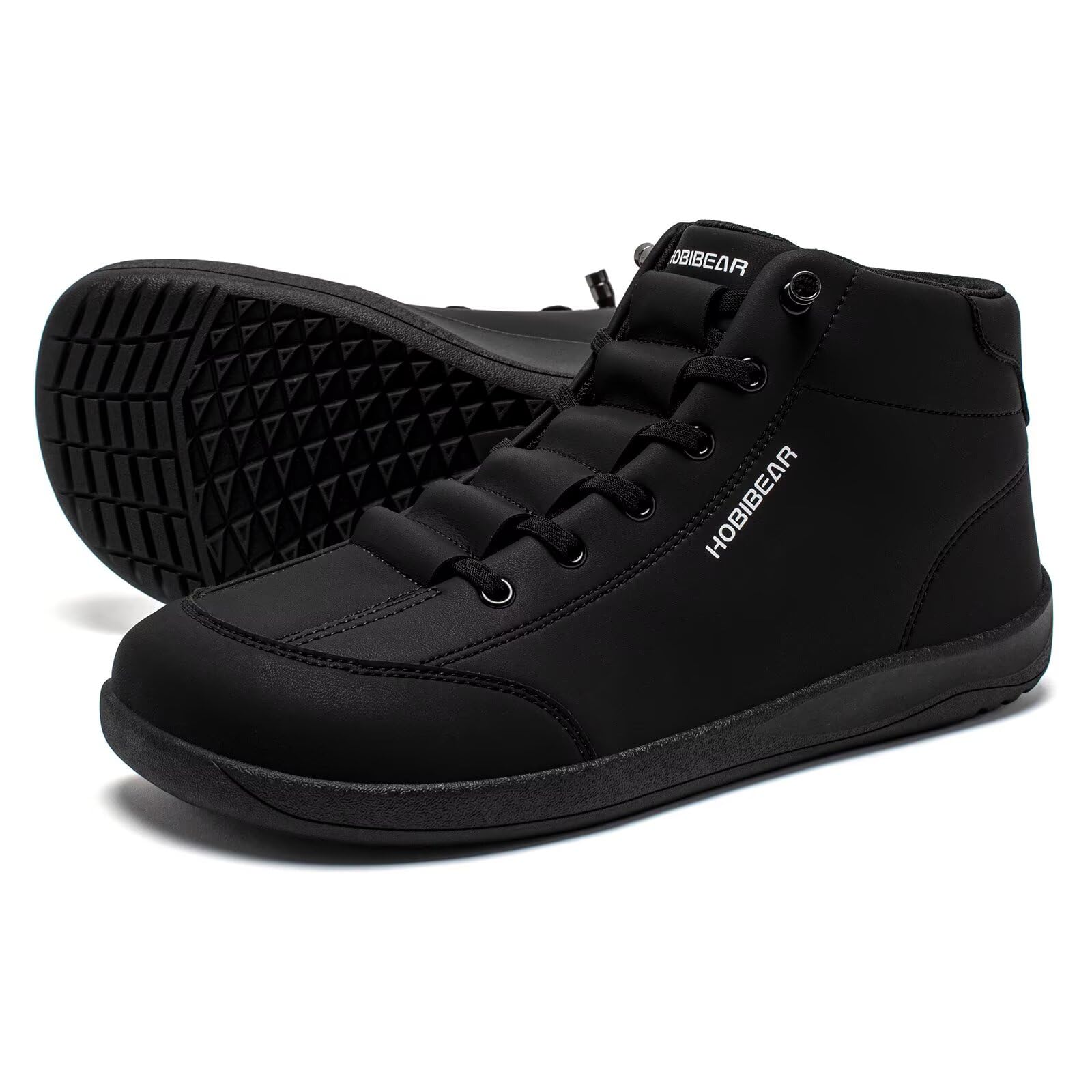 HOBIBEAR Barfußschuhe für Damen und Herren | Zero Drop | Breite Leder Minimalistische Atmungsaktive Trekkingwege rutschfeste Outdoor Schuhe Schwarz 40 EU Weit Angebot bei HelloDeals