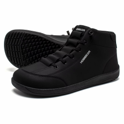 HOBIBEAR Barfußschuhe für Damen und Herren | Zero Drop | Breite Leder Minimalistische Atmungsaktive Trekkingwege rutschfeste Outdoor Schuhe Schwarz 40 EU Weit Angebot bei HelloDeals