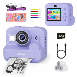 Sofortbildkamera Kinder Mit Selfie,kinderkamera 1080P HD Sofortdruck von Fotos,Geburtstagsgeschenk Weihnachten Geschenk Spielzeug ab 3 4 5 6 8 7 9 10 Jahre Mädchen Jungen (Lila) Angebot bei HelloDeals
