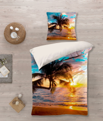 Bettwäsche Set mit Sonnenuntergang 135 x 200 cm Angebot bei HelloDeals