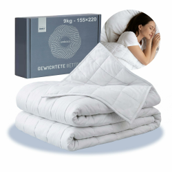 Degrees of Comfort Gewichtsdecke 155x220cm 9kg, Anti Stress Therapiedecke aus 100% Baumwolle, Schwere Decke Beschwerte Decke für Erwachsene Kann den Schlaf verbessern und Stress abbauen 155 x 220 cm 9.0 Kilogramm Angebot bei HelloDeals