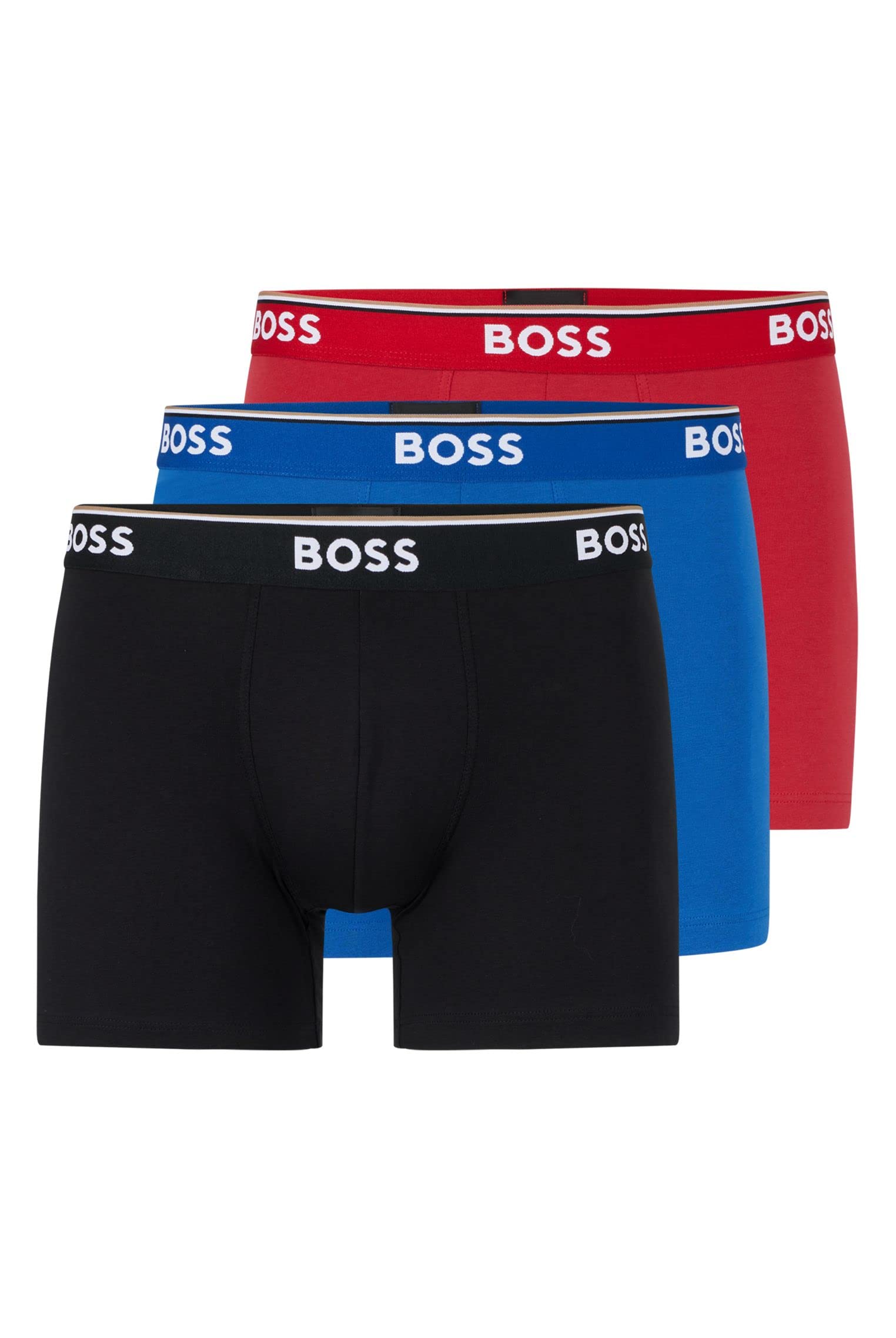BOSS Hugo Herren Boxer Brief 3p Co/EL Boxershorts, Mehrfarbig, M Angebot bei HelloDeals