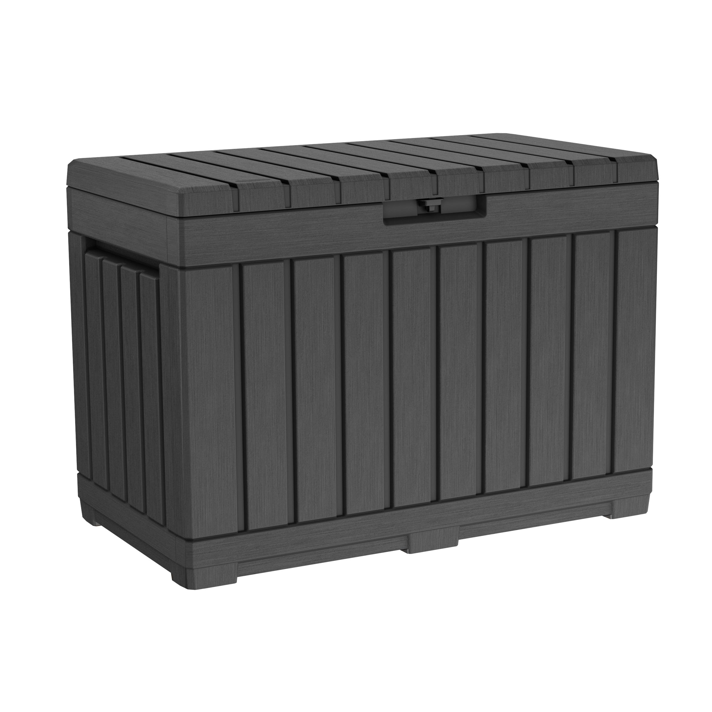 Koll Living Gartenbox Kentwood 190 Liter Stauraum Anthrazit - kompakte Aufbewahrungsbox mit viel Platz für Sitzauflagen, Gartengeräte oder Kinderspielzeug - hält den Inhalt trocken & gut belüftet Angebot bei HelloDeals